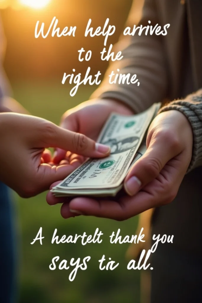 Short Thank You Message for Money Help