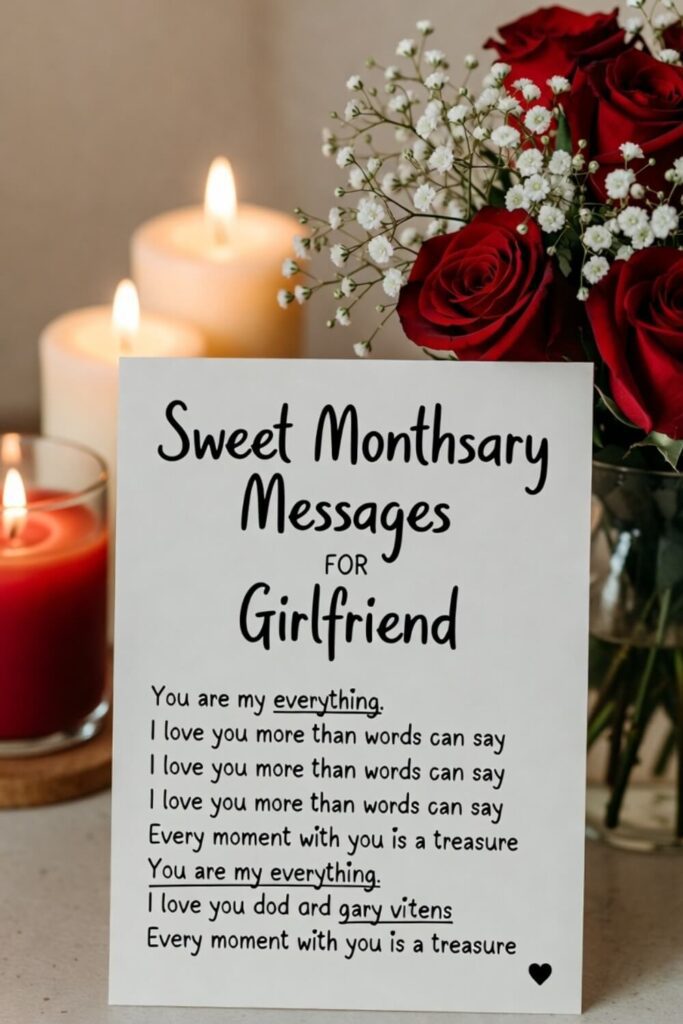 Sweet Monthsary Messages for Girlfriend