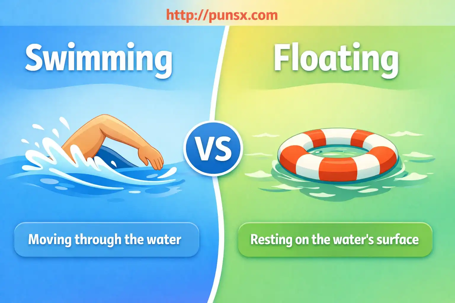 swimming or floating