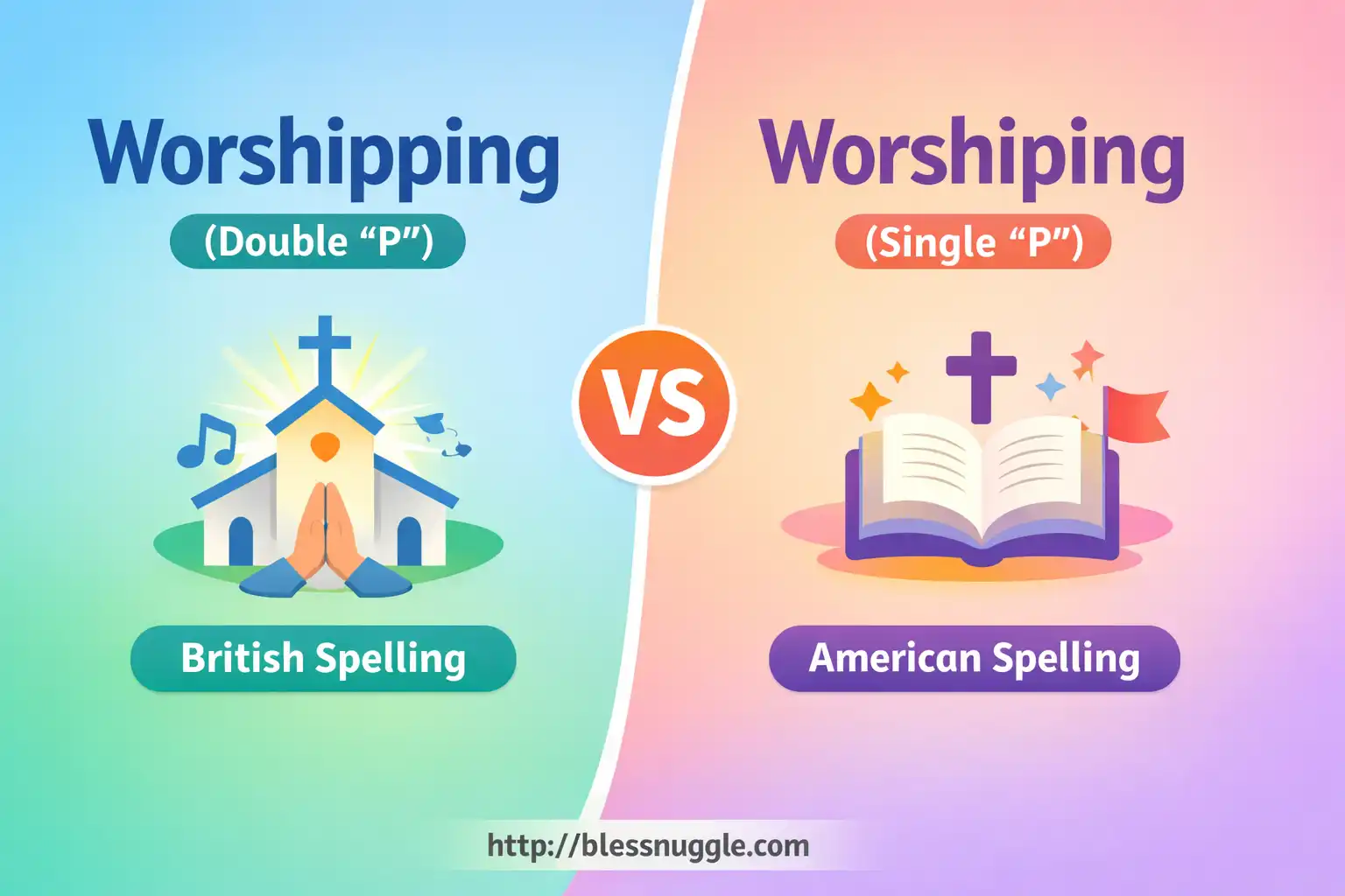 worshipping or worshiping